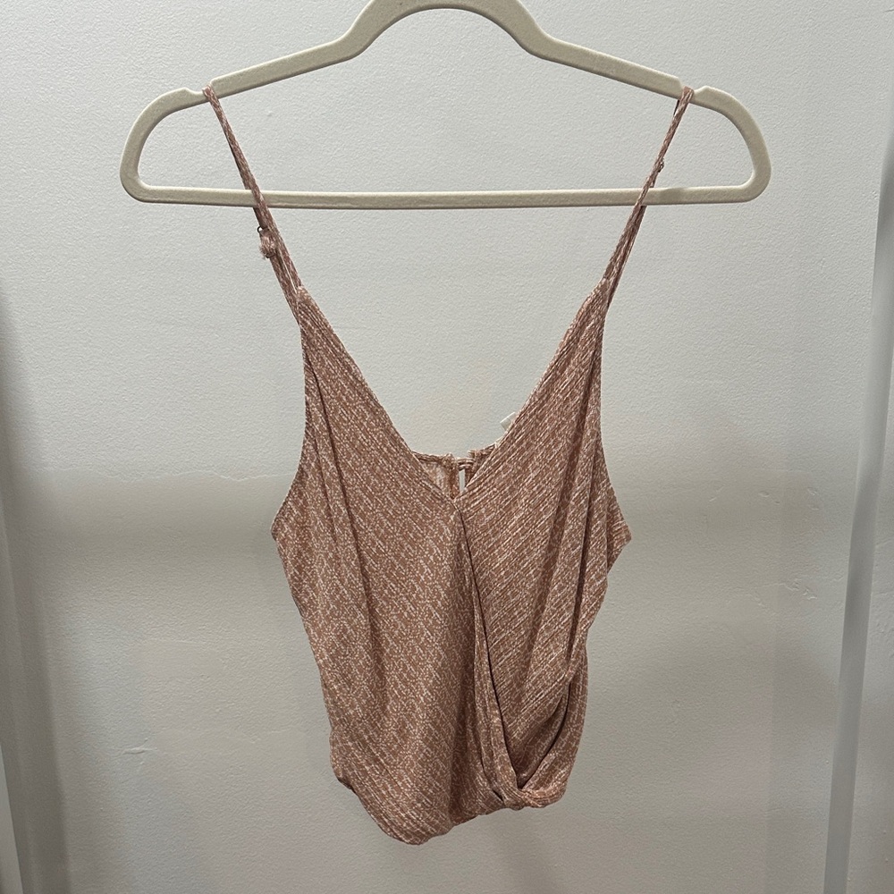 Pink Patterned Spaghetti Strap Top